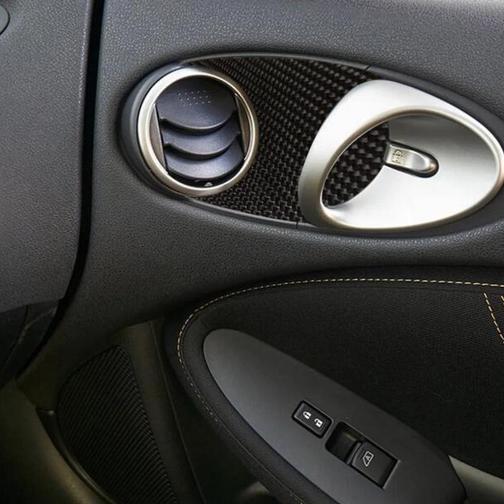1Set Carbon Fiber Interior Door Handle Bowl Panel Cover For Nissan 370Z 2009-20