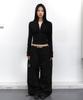 Ssitissi Leather Patch Cargo Pants (Black)