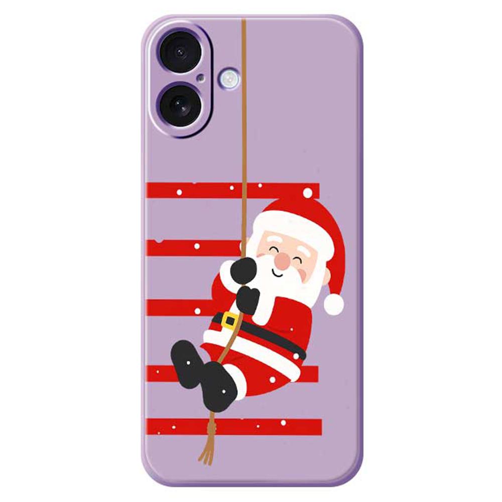 Für iPhone 17 Hülle Weihnachtsmann Musterdruck Gerade Kante TPU Handy Rückseite