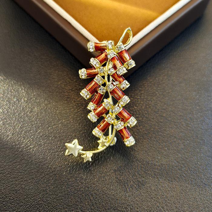 Elegante chinesische Retro-Emaille-Brosche Phönix & Schmetterling für Damen