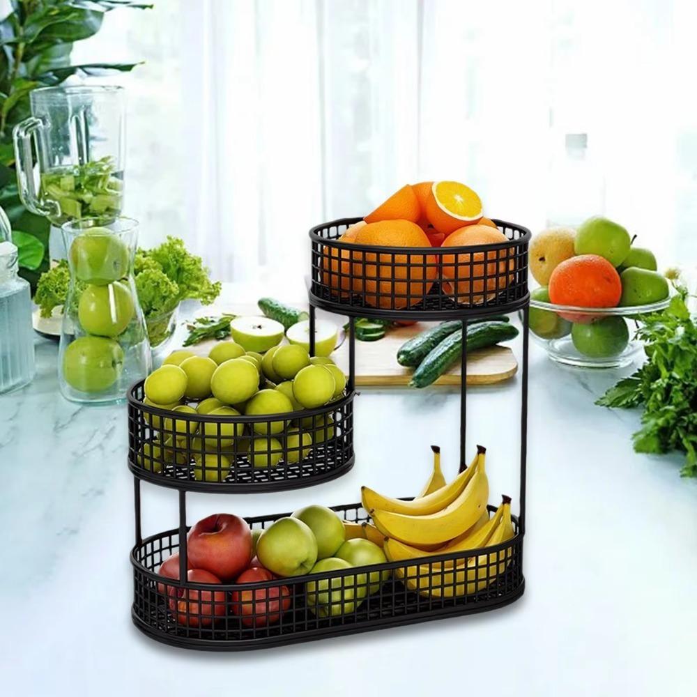 3 Tier Fruit Storage Basket Metal Wire Vegetable Storage Rack Elegant Vegetable Shelf  Countertop
