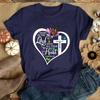 Lord with Your Heart Print Women T Shirt Short Sleeve O Neck Loose Women Tshirt Ladies Tee Shirt Tops Clothes Camisetas Mujer
