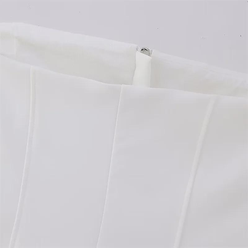 2023 Summer Sexy White Zipper Tube Top for Women - European & American Style