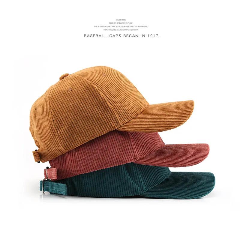Freedom Outdoors Women's Solid Corduroy 100% Cotton Baseball Cap Men Vintage Unisex Adjustable Snapback Kpop Cap Polo Trucker Cap Winter Hat