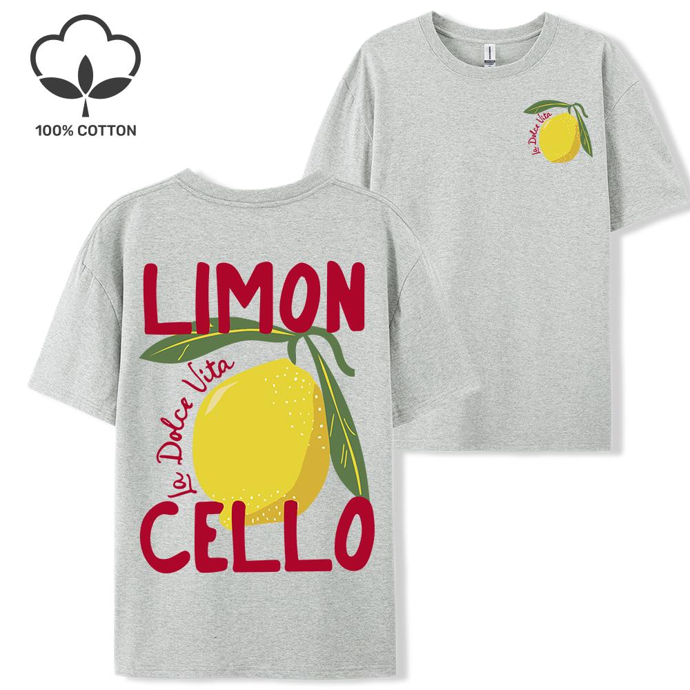 Creative Lemon Fruit Cello Pattern T Shirt Women Summer Comfortable Tops Soft T-Shirts Cotton All-Match Female Short Sleeve