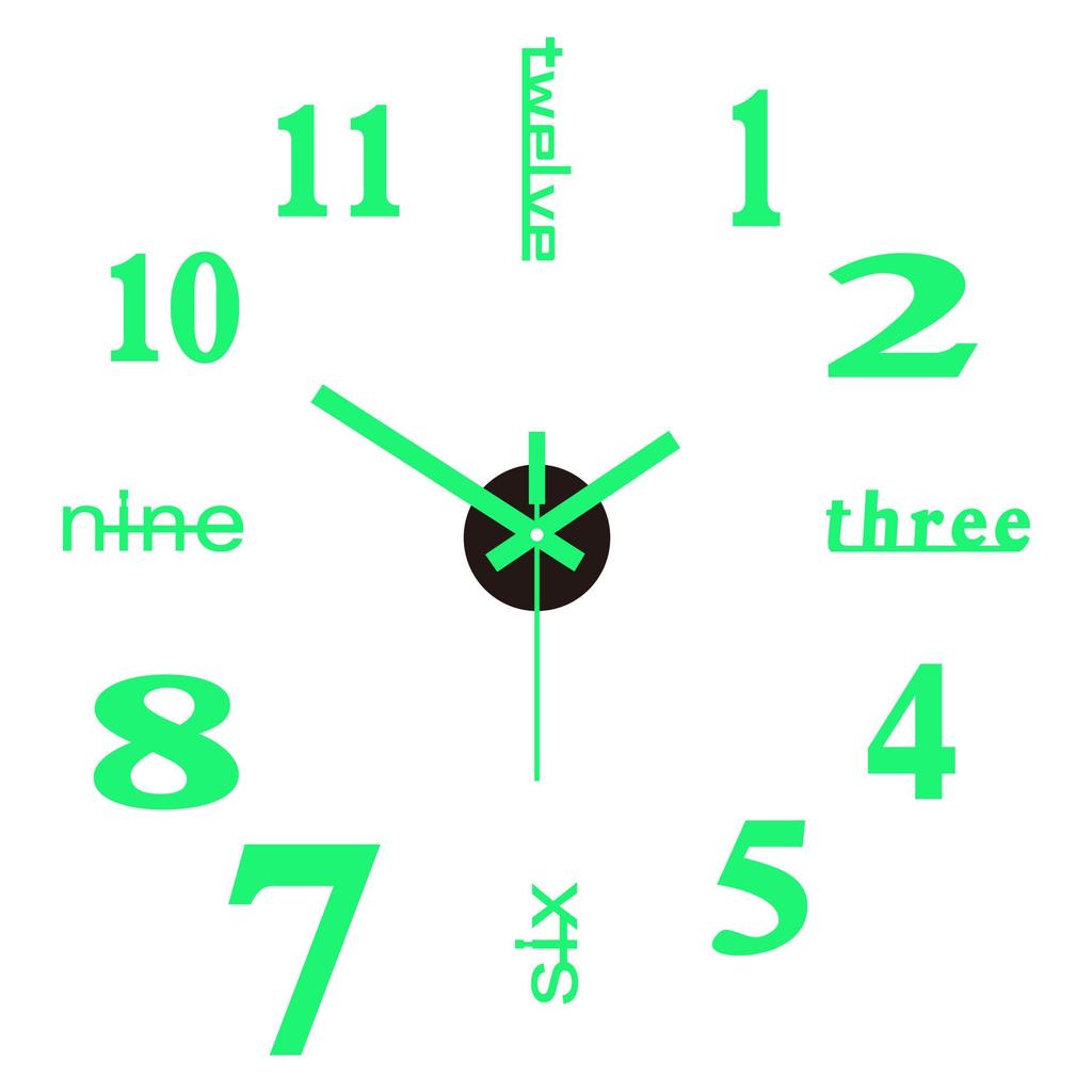 Digital Luminous DIY Acrylic Wall Clock - Punch-Free Decorative Quartz Timepiece
