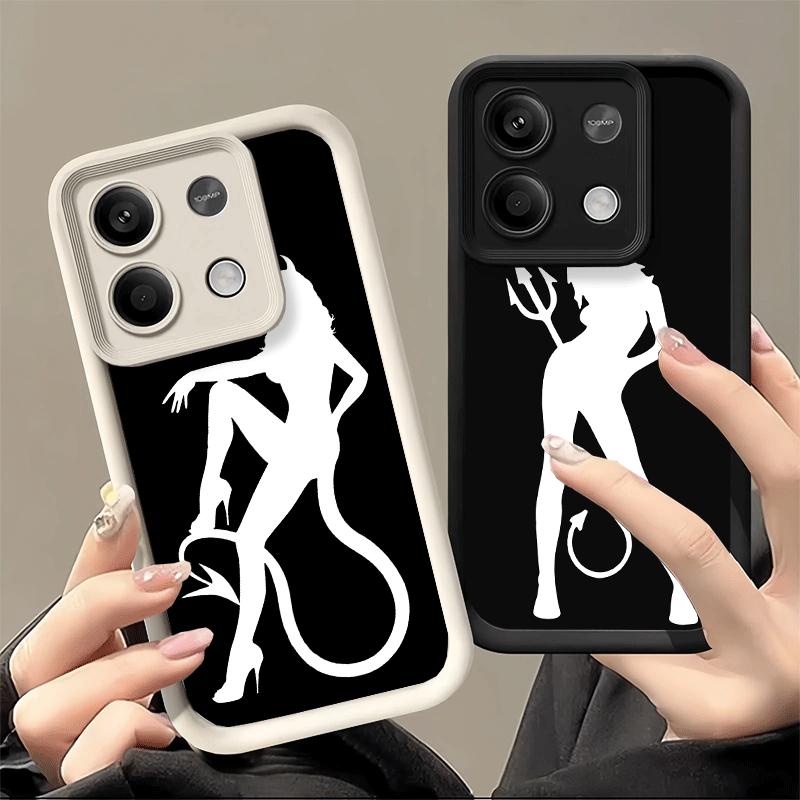 Devil Girl Silhouette Cool Soft Phone Case for Xiaomi Poco X7 X6 X5 Pro X4 Gt X3 F7 Ultra M8 M7 Redmi 15C 15 14C 13 13C 12 12C 1