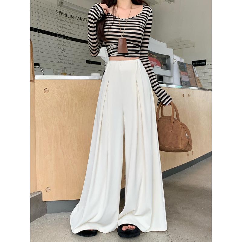 2026 Spring Plus Size Women s Elegant Loose-Fit Wide Leg Floor-Length Pants 3XL