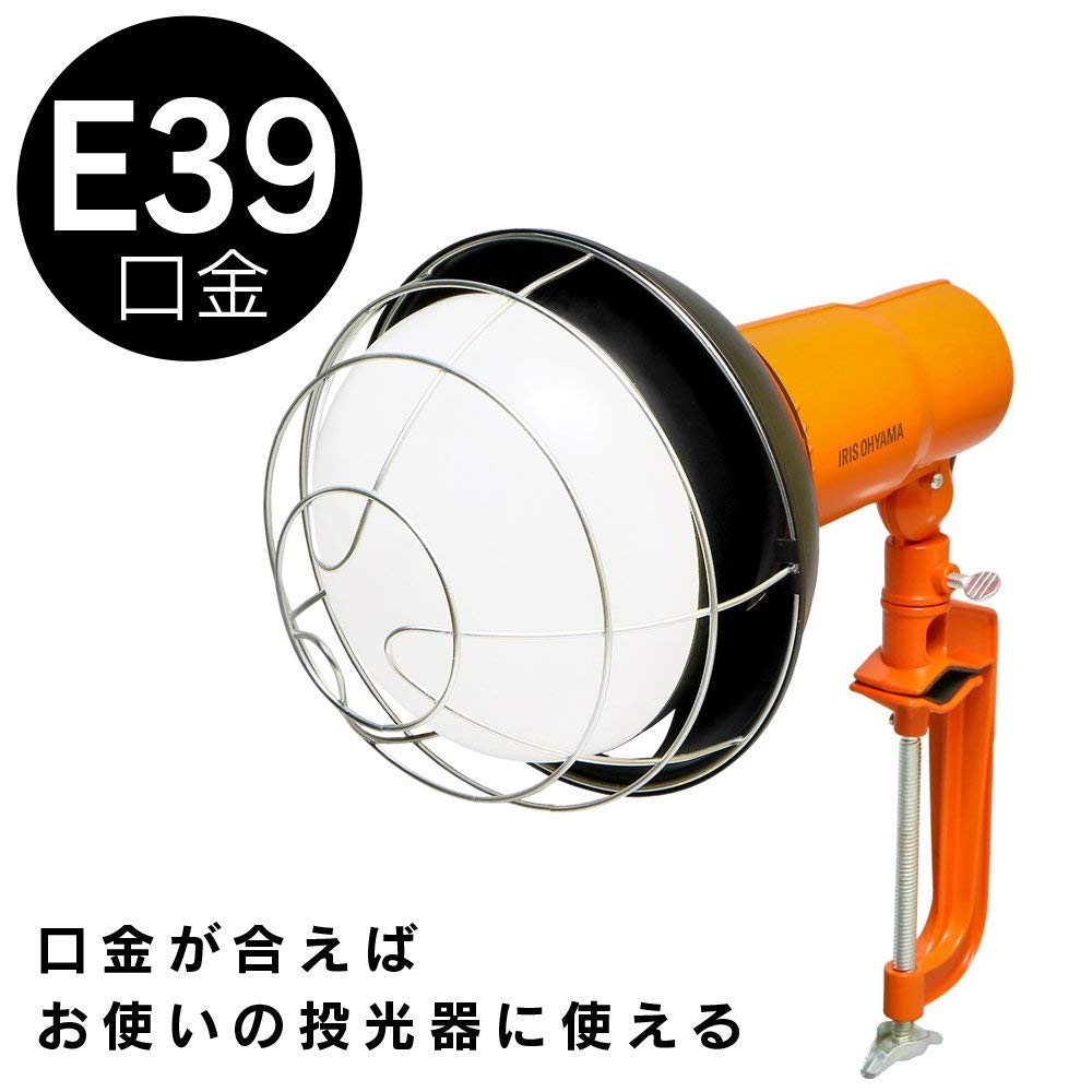 IRIS OHYAMA Floodlight Replacement Bulb, IndoorOutdoor Use, Wide Beam, Daylight, E39 Base, 100V, 500W Equivalent, LDR45D-H-E39