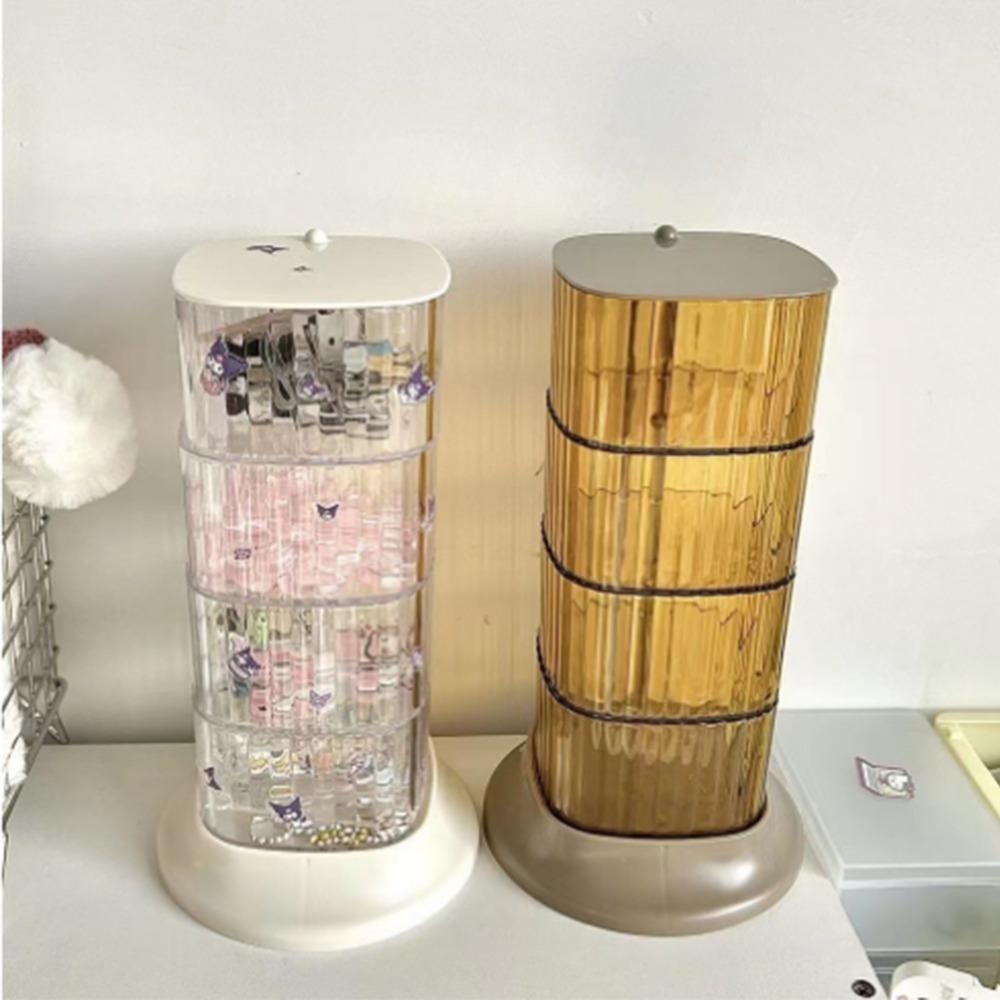 

With Lid Jewelry Organizer Space Saving Hair Accessories Organizer Rotating Storage Box Bedrooms