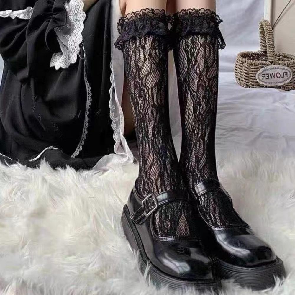 Lolita Japanese Lace Love Summer Thin Tube Socks Jk Soft Sister White Sweet Breathable Calf Socks
