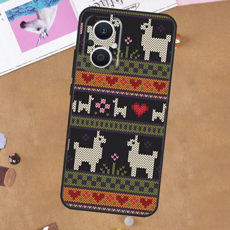 Llama Alpaca Pattern Case For OPPO Reno 12F 13F 14F 11F 8T 7 8 10 11 12 13 14 Pro OPPO Find X6 X5 X8 Pro Cover