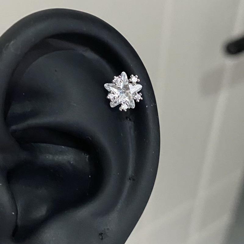 Punk Fashion Titanium Steel Ear Bone Studs: Cool Cochlear Piercing Earrings Collection