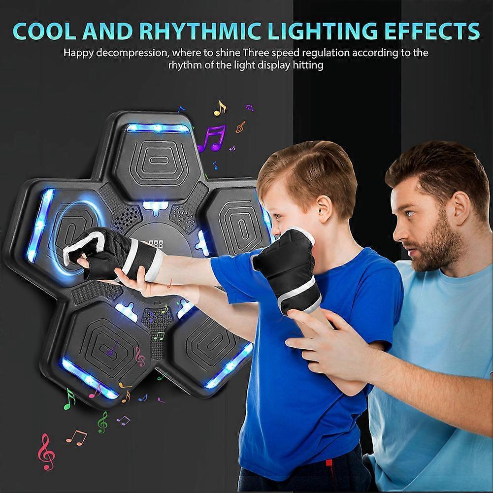 2025 Music Boxing Machine for Adults Kids, Smart Bluetooth Boxing Training Equipment with Gloves, Wall Mounted Punching Machine for Home Gym Office