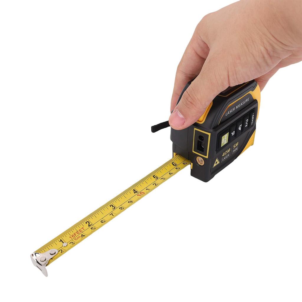 4in1 Laser Tape Measure 131ft Laser Measurement &16.4ft Manual Tape Ruler LCD Display Pythagorean, Area, Volume,