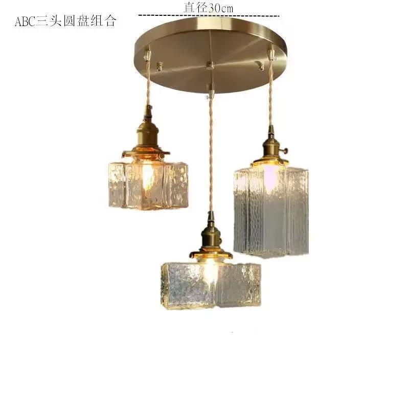 Japanese Home Decoration Glass Pendant Lamp Vintage Brass Rustic Ceiling Hanging Lights For Bedroom Dining Table Chandeliers