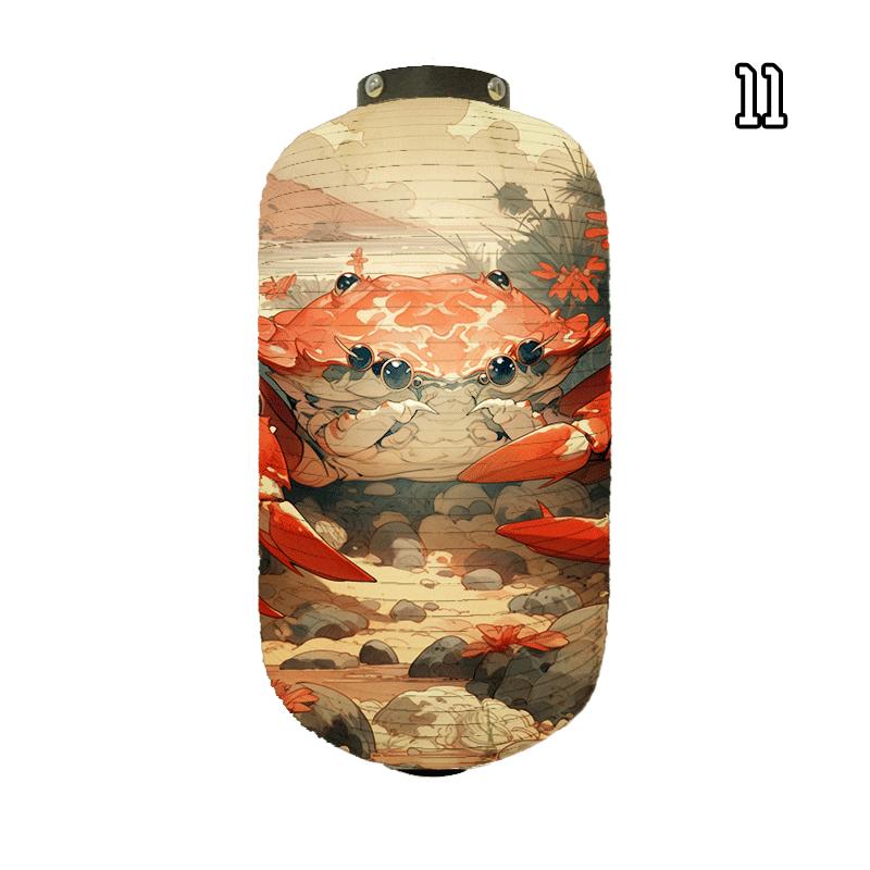 Japanese Style Paper Lantern Beautiful Crab Shrimp Printed Lanterns Sushi Hotpot Izakaya Restaurant Bar Advertising Lantern