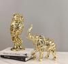 Abstract Gold Hollow Metal Horse Animal Sculpture Ornament Home Room Table Statue Decoration Fengshui Office Desk Figurine Craft