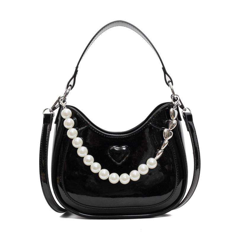 Niche love bag women's bag new fashion pearl handbag texture women's crescent messenger bag
