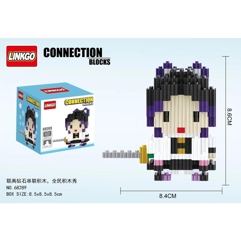 Linkgo Anime Connection Stavebnice Goku Luffy Demon Slayer Nezuko Stitch Pikachu Sasuke 3D Model Mini Cihlová Figurka Hračky