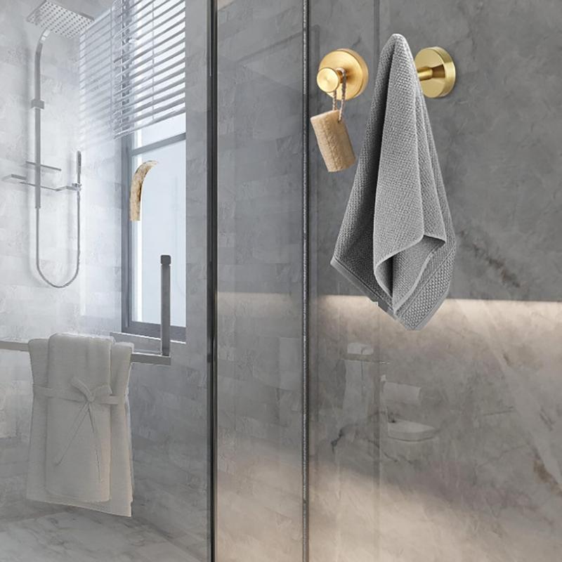 Pack of 4 Powerful Suction Hooks Luxurious Suction Cup Hooks for Tile Space Saving Bathroom Hanger Accessories