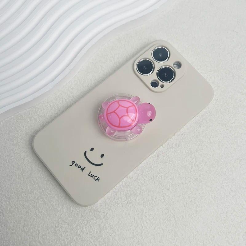 Cute Luminous Turtle Phone Holder Griptok Finger Ring Support For IPhone Samsung Cases Grip Tok Socket Bracket Girl Gift