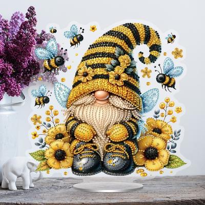 Acrylic 2D/Flat Gnome DIY Table Top Diamond Painting Ornament Kits Desktop Diamond Art Kits Diamond Painting Desktop Decorations