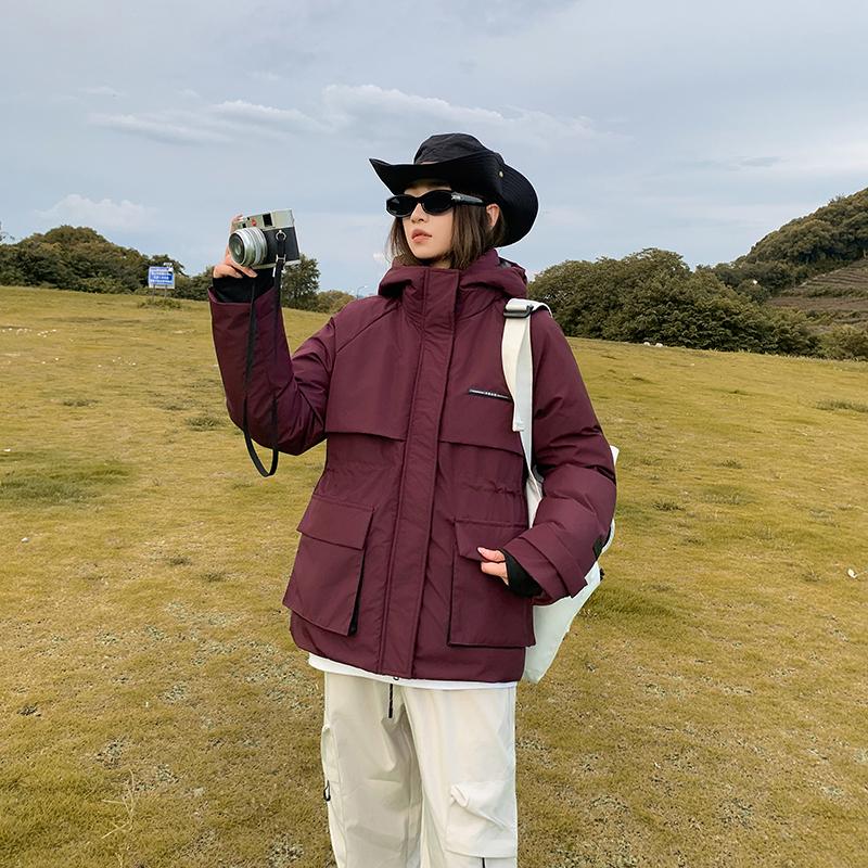 Automne Hiver Épaissir Chaud Parka Femmes Décontracté Doux Couleur Unie Grande Poche Lâche Manteau À Capuche Vestes Vêtements D'extérieur