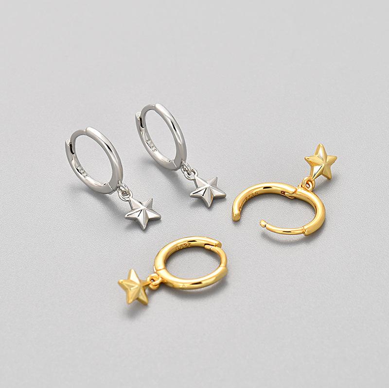3D Five Pointed Star Earrings For Women Minimalist Chic Fashionable Temperament Versatile High End Jewelry