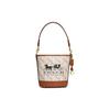 New Dakotah PVC Cow Leather Bucket Bag Handbag Shoulder Bag Crossbody Bag Mini Women's White & Brown CJ828-B4TXF