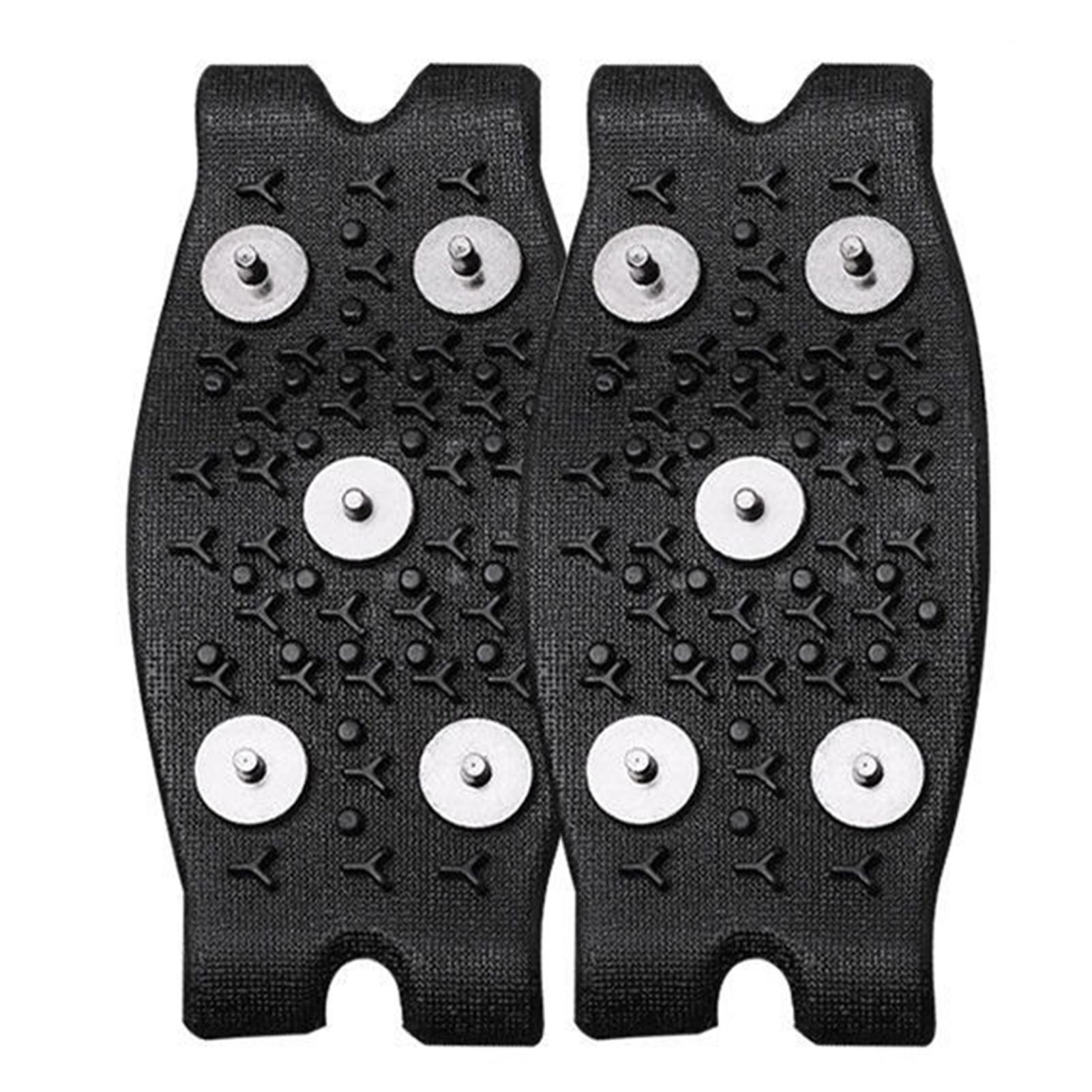 

Non-Slip Shoe Spikes For Ice Road Elastic Heavy Duty Overshoe For Outdoor Camping 1 Pair чёрный