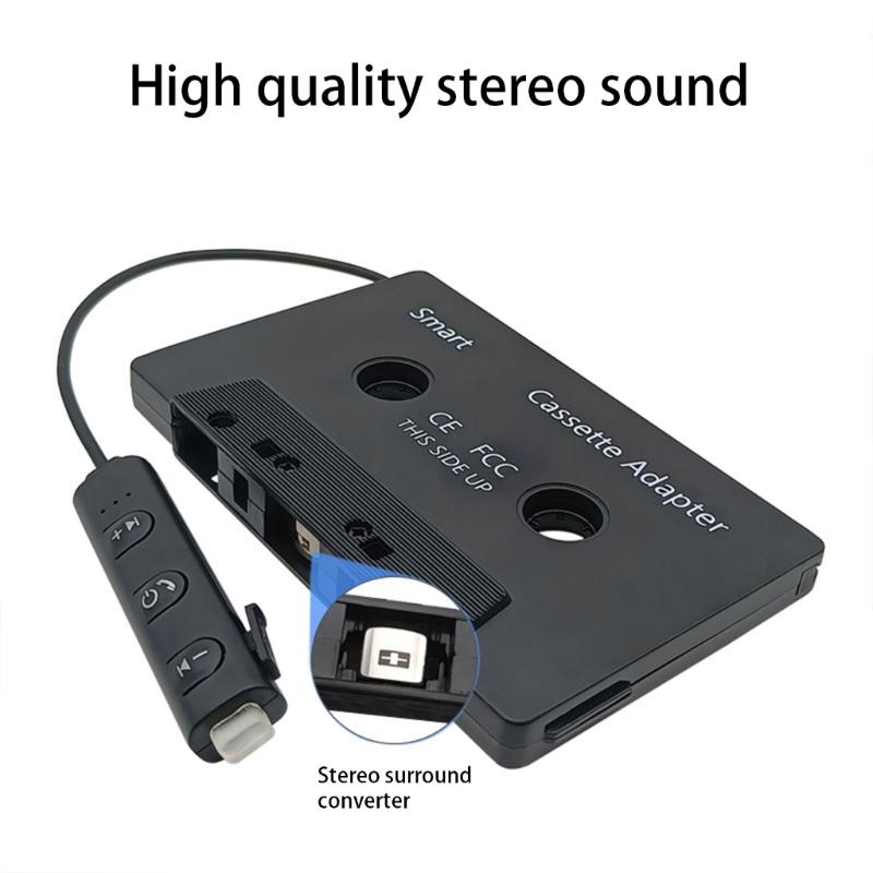 Classical Car MP3 Cassette Adapter, Bluetooth-compatible 5.1 Music Streaming, Builts In Microphone for Call