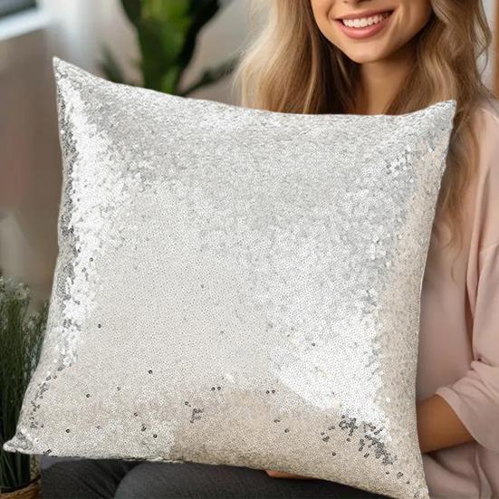 Sequin Pillow Case Shiny Sparkling Throw Pillow Cover Gold/Silver/Red Decorative Pillowcase for Couch Bed Sofa Party