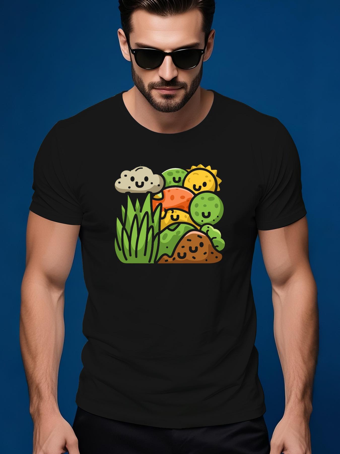 Short Sleeve Tshirt - Summer Breathable Round Neck Tee wi... S