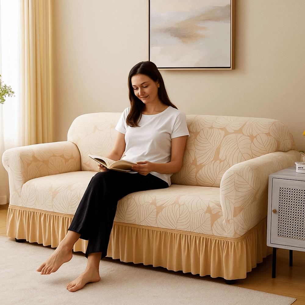 Elastic Sofa Seat Cushion Cover All-inclusive Furniture Protector for L Shaped Sofa