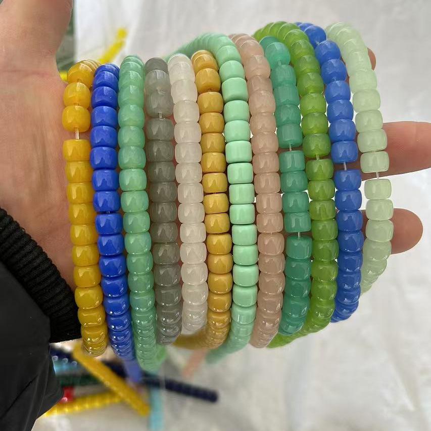 Multi-Color 6x8mm Glass Barrel Beads for Jewelry Making