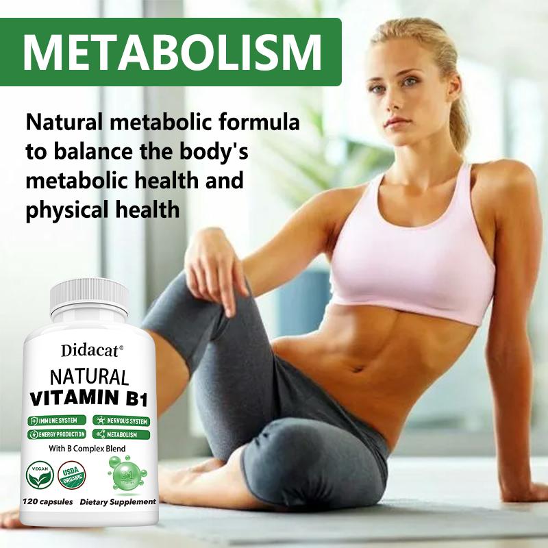 Vitamin B1 Supplement for Nervous System Health, 120 Capsules