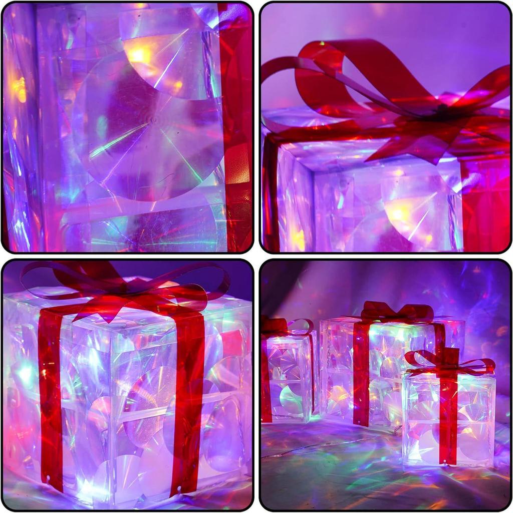 Luminous Cat Eye Christmas Gift Box Decoration for Shopping Malls