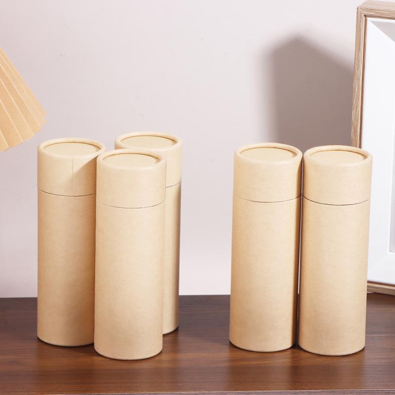 1/3/5/10 Piezas Tubos de Cartón Kraft Contenedores Redondos de Papel Kraft Para Lápices Lata de Té Café Cosméticos Manualidades Regalo