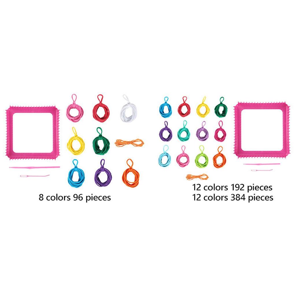 Weaving Loom Kit Making Toy DIY Craft with Crochet Hook Pot Holder Loops for Kids Beginners Adults Tote Bag Christmas Gifts