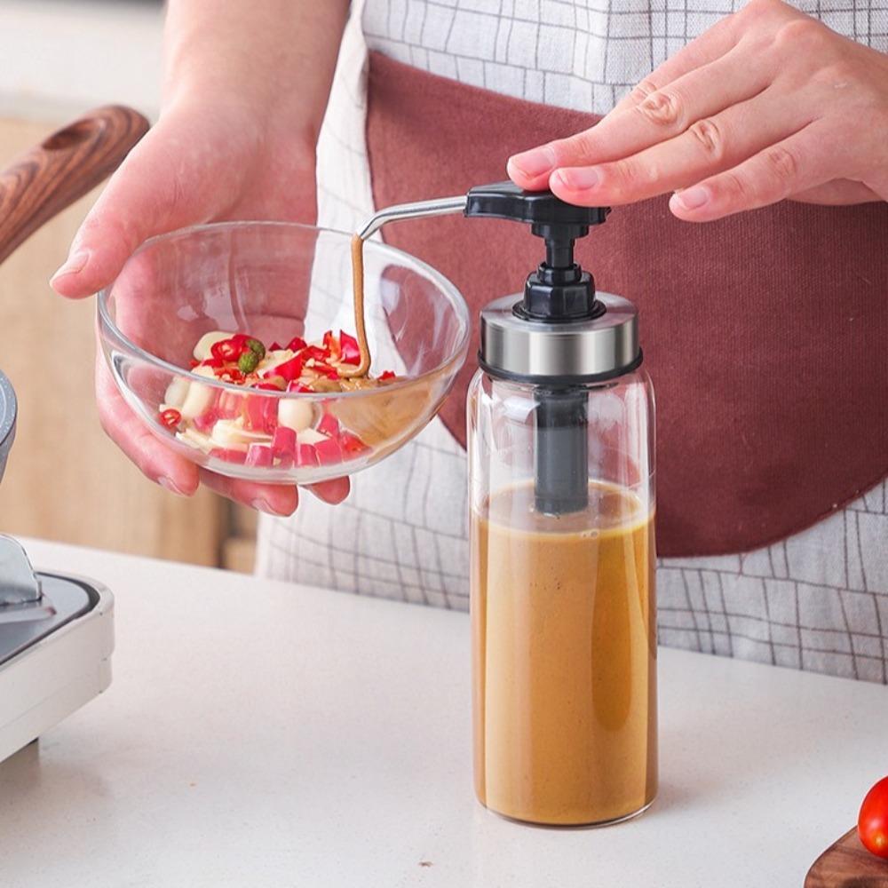 300/500ml Sauce Bottle Sealed Seasoning Container Glass Oil Bottle  BBQ