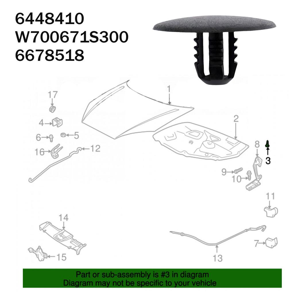 Motor Hitzeschutz Isolator Befestigung Motorhauben Isolierung Halter für Ford Fiesta Focus Transit Connect W700671S300 6448410 6678518