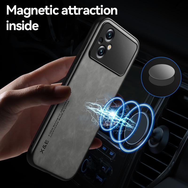 For Poco M5 Case Leather Sheepskin Texture Back Cover Soft Frame Shockproof Phone Case for Xiaomi Poco M5 4G