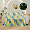 2025 new luminous rainbow unicorn pegasus star flannel blanket machine washable printing and dyeing blanket