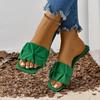 Fashion Shoes for Women 2024 Hot Sale Square Toe Women Slippers Summer Open Toe Solid Light Casual Flat Comfortable Large Size Slippers