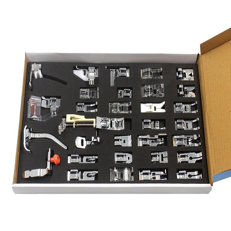 

Набор из 32 предметов, английские прижимные лапки, бытовые швейные машинки, многофункциональные швейные принадлежности