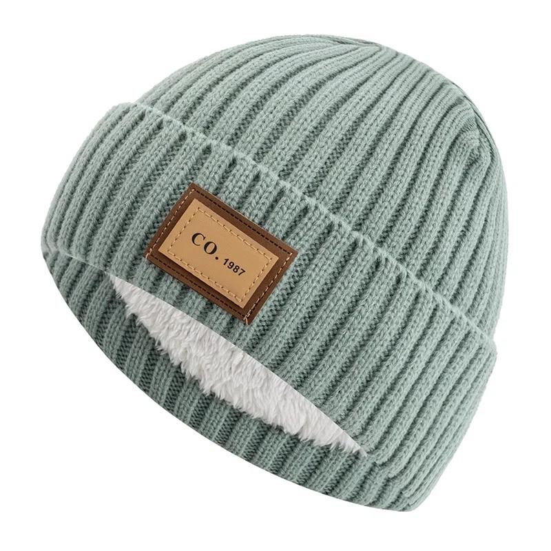 

Унисекс Теплая Зимняя Шапка Плюшевая Меховая Подкладка Теплая Шапка 1987 Буквенная Шапка Бини Для Мужчин Женщин Уличная Лыжная Спортивная Вязаная Шапка 56cm-60cm зелёный