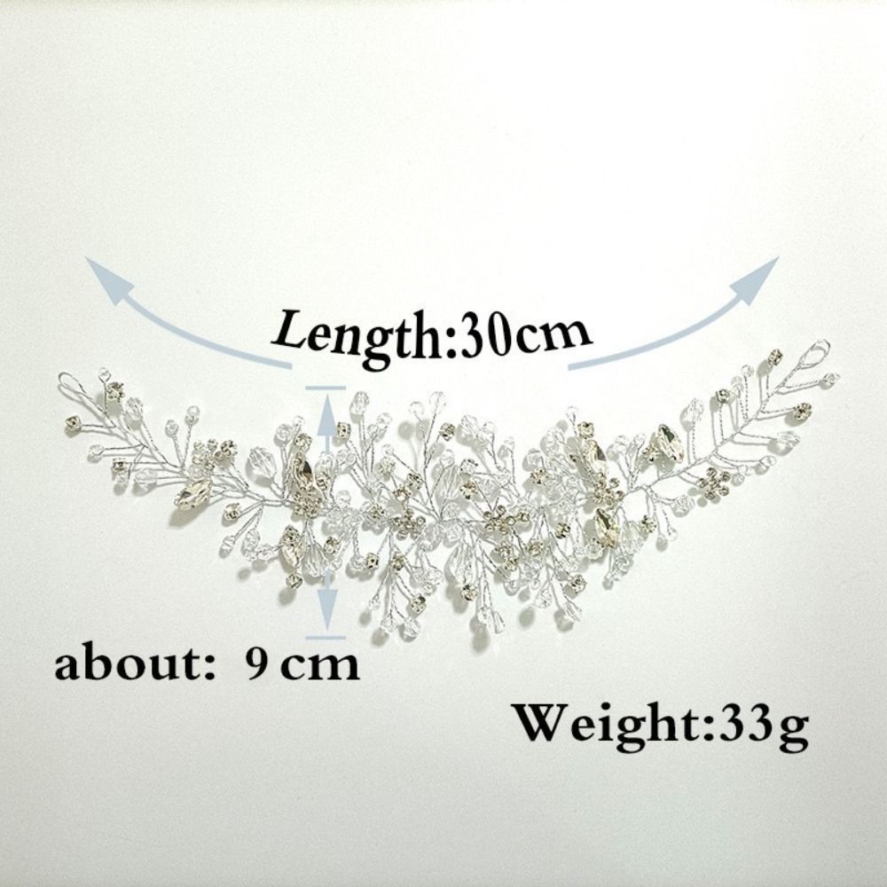 Silver Color Wedding Hair Accessories Hairband Bridal Headpiece Vintage Pearl Rhinestone Women