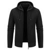 Men S Solid Color Hooded Fleece Knit Cardigan Autumn Winter Casual Coat