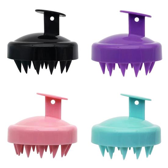 Shampoo Brush Ergonomic Handle Soft Silicone Scalp Scrubber Stimulates Scalp Acupoints Promotes Blood Circulation Spa Scalp Massager Brush